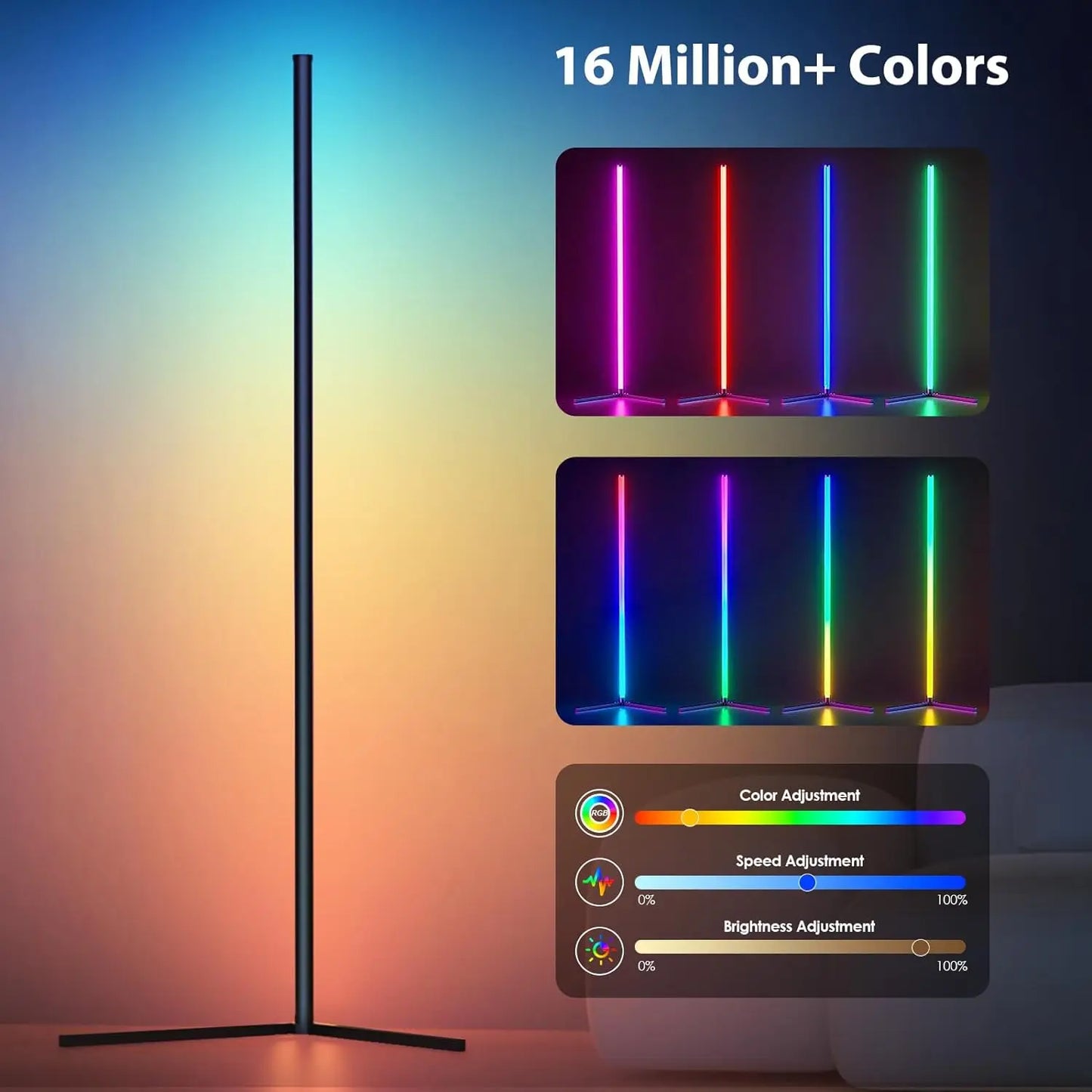 Lumina™ Minimalist RGB Ambient LED Corner Floor Lamp