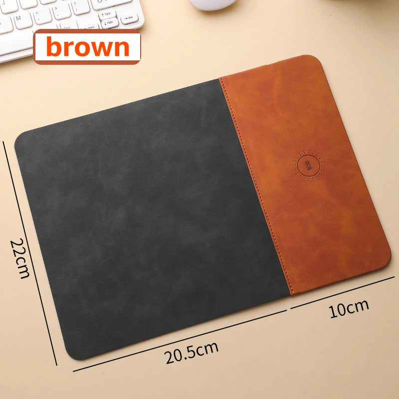 Lumina™ Executive Leather Desk Mat with 15W Fast Wireless