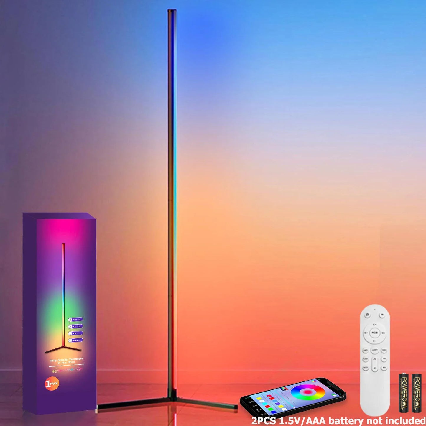 Lumina™ Minimalist RGB Ambient LED Corner Floor Lamp